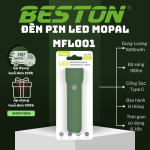 Đèn pin sạc Beston LED mini Mopal MFL001 nhỏ gọn, thời gian sáng lên đến 6 tiếng ,kèm dây sạc