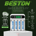Sạc Pin AA AAA Beston C9023L - Tự ngắt sạc khi đầy - Có màn hình LCD hiển thị pin - Hàng chính hãng